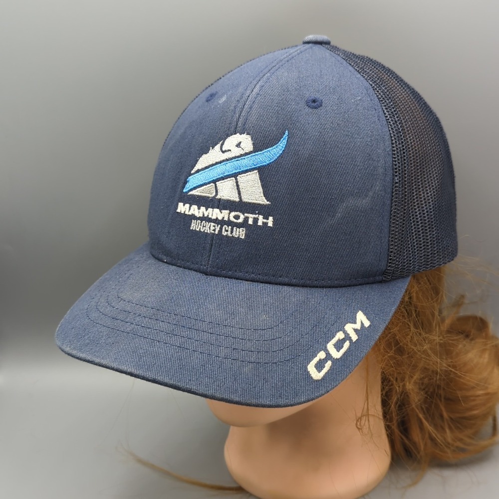 Mammoth Hockey Club Illinois CCM Hat Cap Snapback Blue Mesh OSFA Adjustable